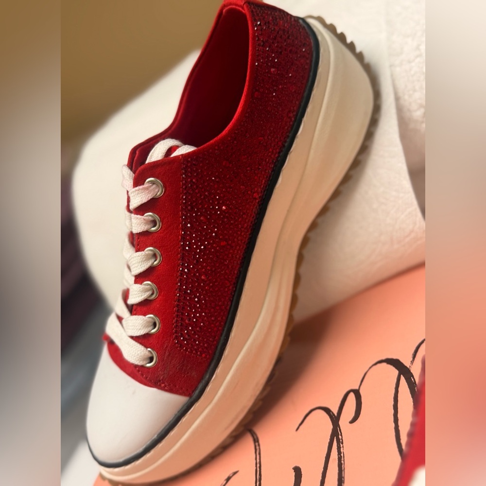 Red Bling Women's Wild Pair Platform Sneakers